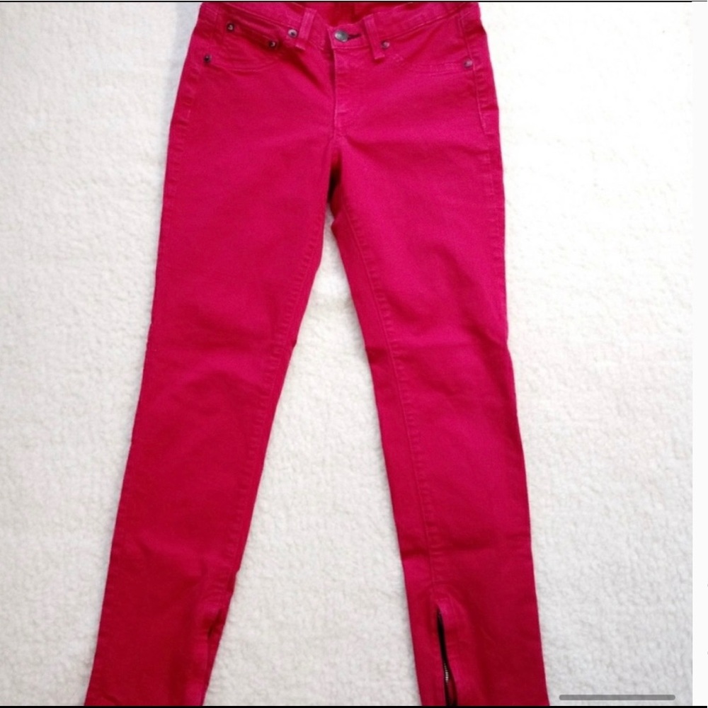 Rag & Bone Magenta Zippered Ankle Capri Jeans 25